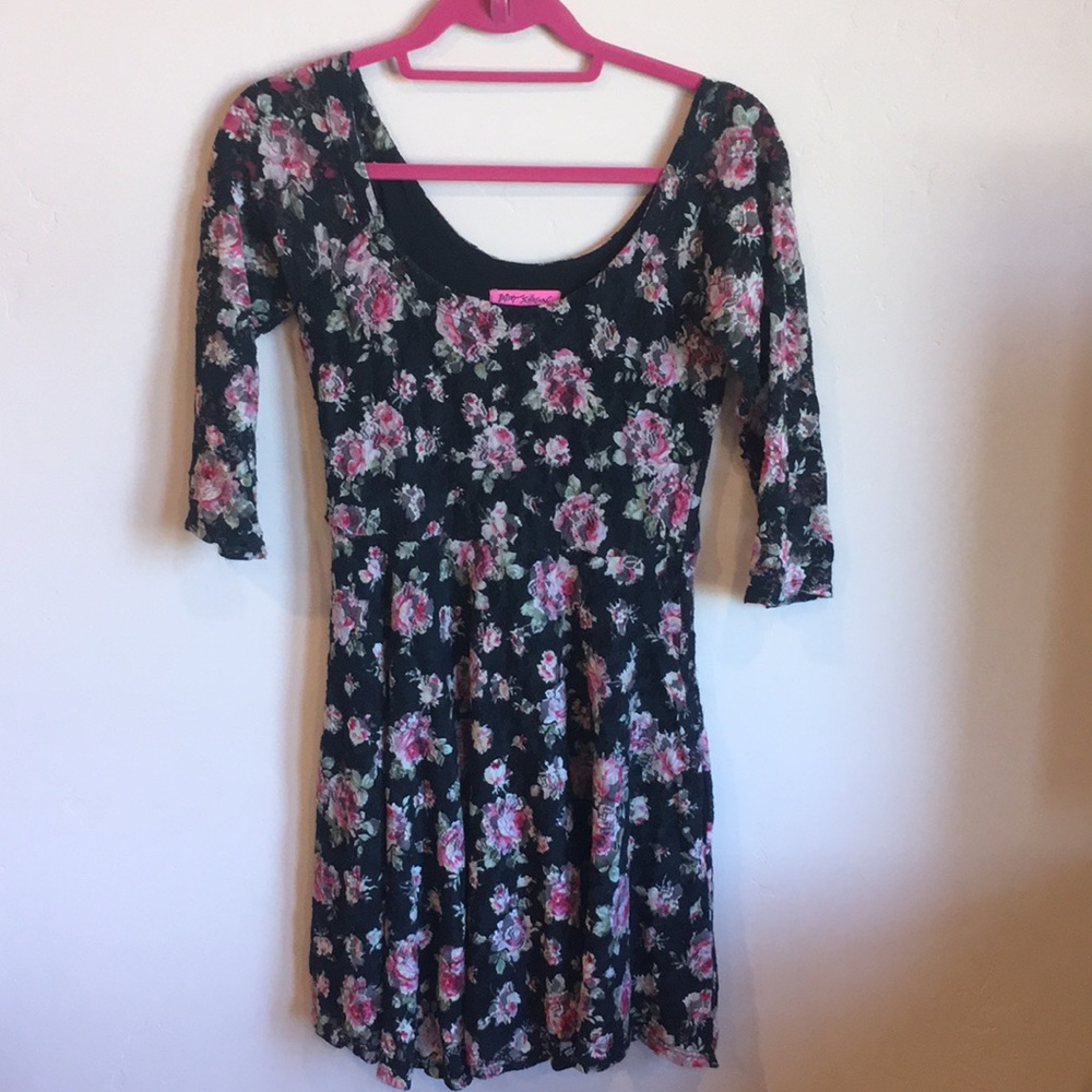 Black floral Betsey Johnson dress